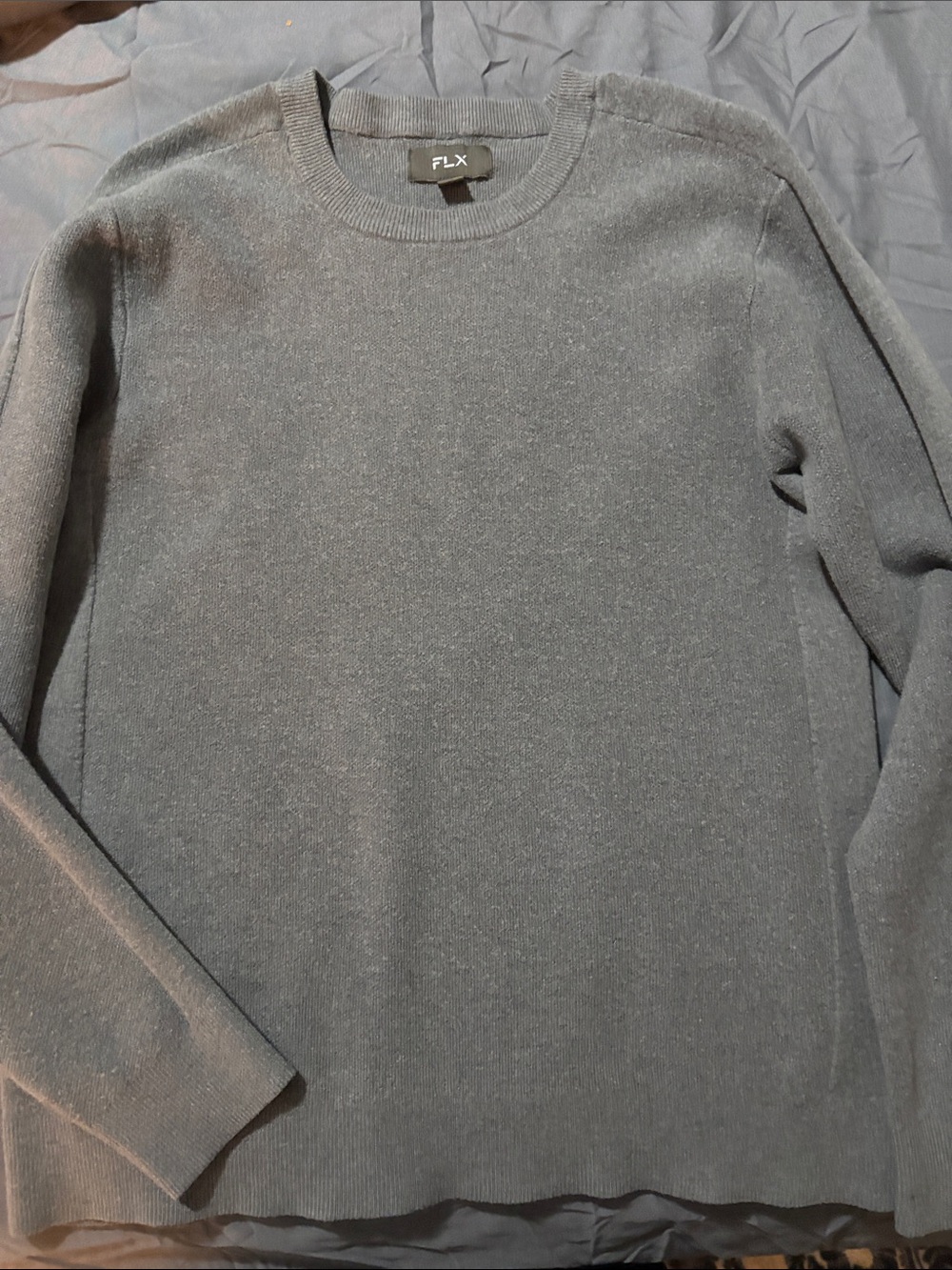 FLX Men's Crewneck Sweater in Charcoal Gray